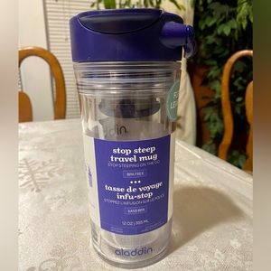 Aladdin Perfect Cup Tea Infuser, “Stop Steep Travel Mug”, 12 ounces